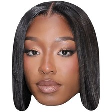 Serena Page Long Hair Celebrity Mask, Flat Card Face, Fancy Dress Mask