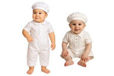 Baby Boys Christening Romper with Hat - Baptism Outfit for Infants 0-24 Months