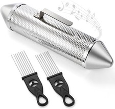 SOUJOY Guiro Instrument, Stainless Steel Guiro Shaker with 2 Scrapers, 15'' x 3'