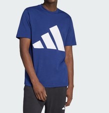 adidas Mens Crew Neck 3 Stripes Logo Big  Tall Graphic T-Shirt Size XLT Navy