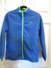 LANDS' END KIDS ANYWHERE QUILTED FULL ZIP BLUE FLEECE JACKET SIZE LARGE 10-12