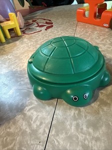 Vintage Little Tikes -DOLLHOUSE —Green TURTLE 5”x6” SANDBOX—Made in USA