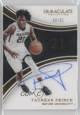 2016-17 Panini Immaculate Collegiate Numbers 2/21 Taurean Prince #66 Auto 1k5
