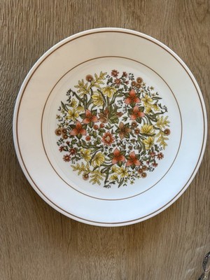 Set of 6 Corelle Indian Summer Dinner Plates Floral Pattern 70s Vintage  USA