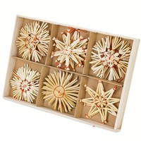 Strohsterne Weihnachtsbaumschmuck Retro ChristbaumanhäNger 24Er Set Deko