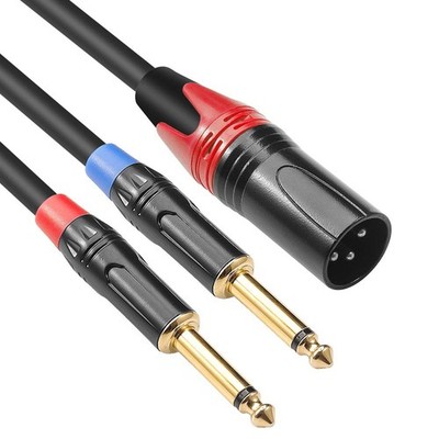Disino Dual 1/4 inch to XLR Male Y Splitter Cable,Male XLR to Dual 6.35mm TS ...