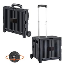 Foldable Utility Cart, 80 lbs Load Capacity, Folding Portable Rolling Crate