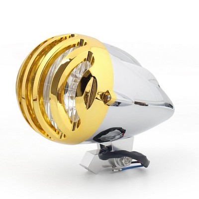  Motorcycle Bullet Headlight Lamp Chrome For Cafe Racer Bobber Chopper Custom