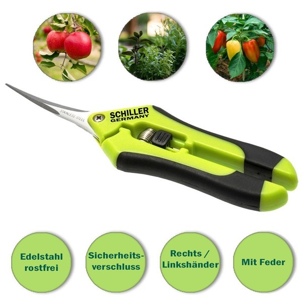 Trimmschere Mit Feder Gebogen Edelstahl Ernteschere Gartenschere Pflanzenschere-image