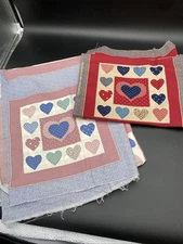 Marti Mitchel Country 1990’ S Cheat Fabric Lot Blue Pink Red Primative