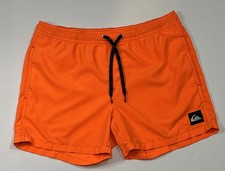 Quiksilver Mens Medium - 32 - Orange Swim Trunks Beach Surfing Summer 2000s