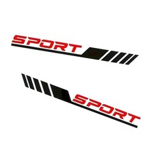 Sport Letter Car Stickers, Vinyl Car Side Door Anti-Scratch 2 PCS Black  Red
