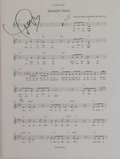 CATS BEAUTIFUL GHOSTS 2019 FYC SHEET MUSIC SIGNED AUTOGRAPHED BY TAYLOR SWIFT