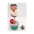 Betty Boop Coca-Cola fall Trinket Box with leaf Charm hat pin MIB Vintage