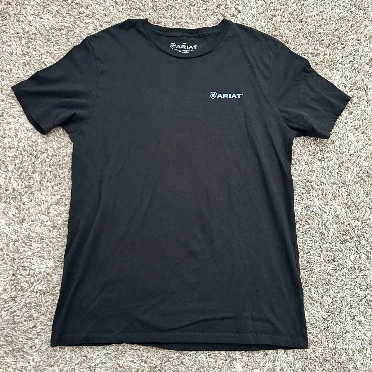 ARIAT Camiseta De Algodón Con Cuello Redondo Fuerte Para Hombre, Negro