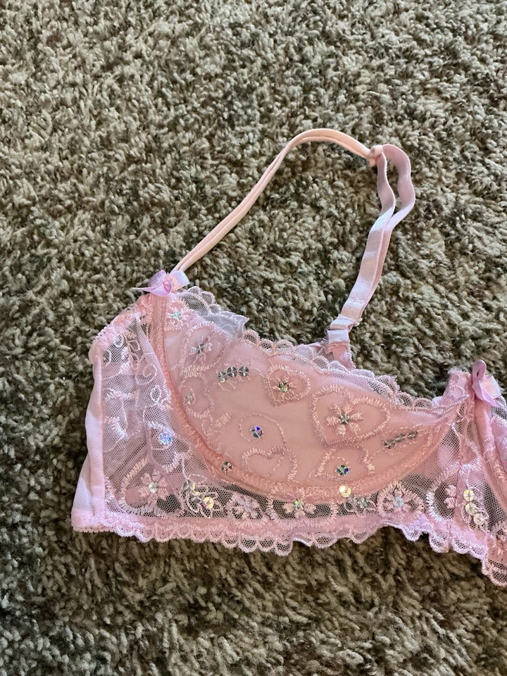 Бюстгальтер Shirley of Hollywood с волнистой вышивкой на открытой чашке полочный розовый размер 38 - Изображение 3 из 4