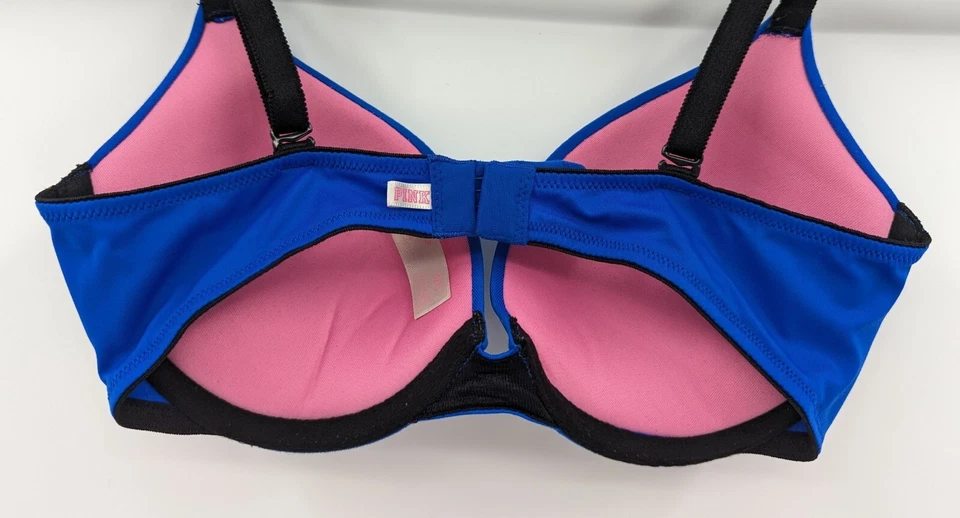 Victoria's Secret PINK Bra 32C Mid Blue Push Up-READ - Image 4 of 4