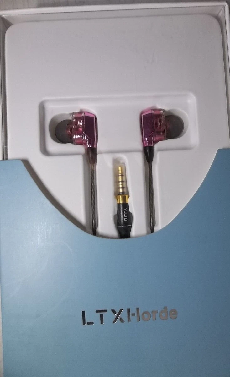 LTXHorde Earbuds Ergonomics Wired Headphones 3.5mm Plug Rose Gold