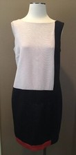 Sandra Darren 12  Sleeveless Color Block Officecore Sheath Dress