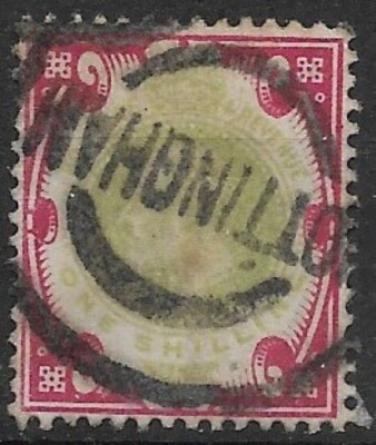 GB 1905 King Edward VII 1s dull green e carmine SG257a