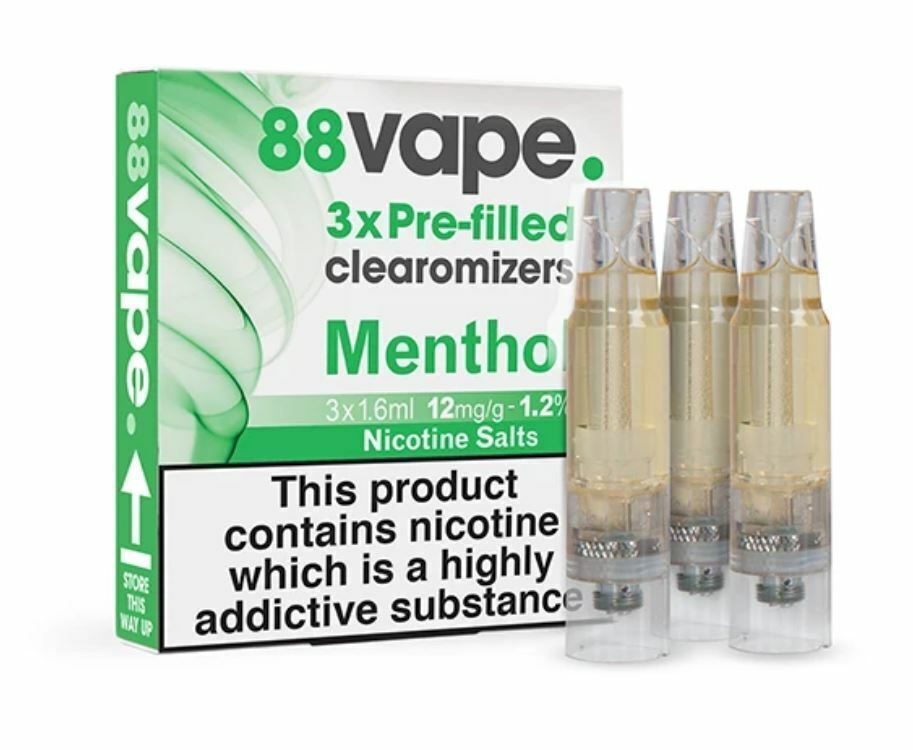 88 Vape Clearomizer Pre Filled CE4 E-Liquid 12mg Pack Of 3 Menthol 1.6ml |  eBay UK