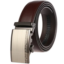 Luxury Men's Real Leather Belt Automatic Buckle Strap Suit Waistband Gift Jeans