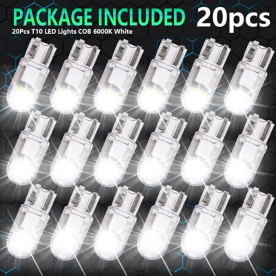 #ad LED 20X Super White 6000K T10 194 168 W5W 2825 Interior License Plate Light Bulb $2.85