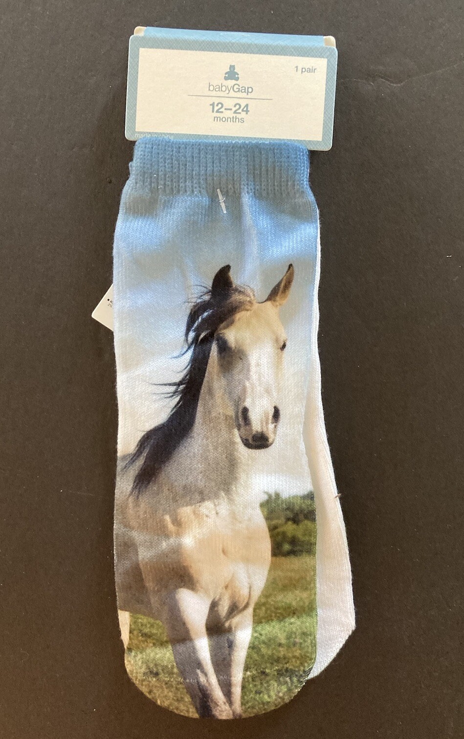 Calzini veri per bambine nuovi con etichette Baby GAP 12 24 mesi pony cavallo foto