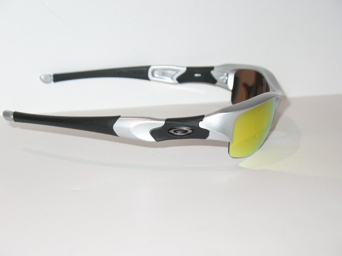 Oakley Flak Jacket Silver Frame w/Fire Iridium lens Sunglasses | eBay