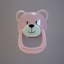 MAGNETIC Bear PACIE Dummy PACIFIER For REBORN Baby DOLL Accessory PINK