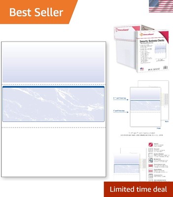 High-Security Blue Marble Business Checks - 24 lb, 2500 Sheets for Reliable Use