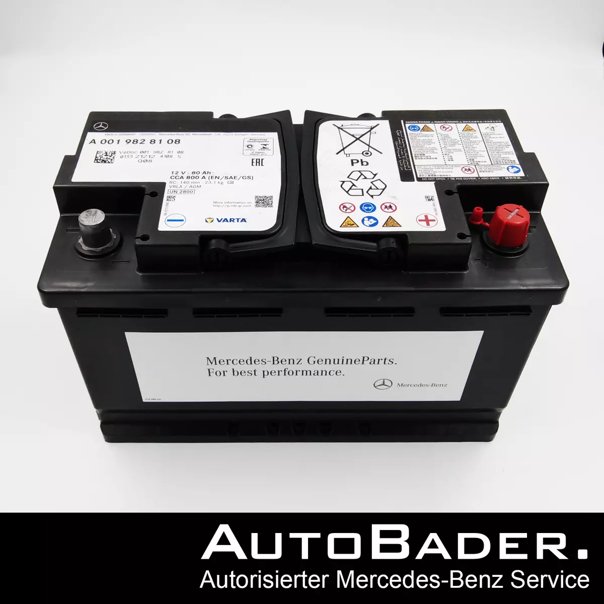 Original Mercedes AGM Autobatterie Starterbatterie Batterie 12V 