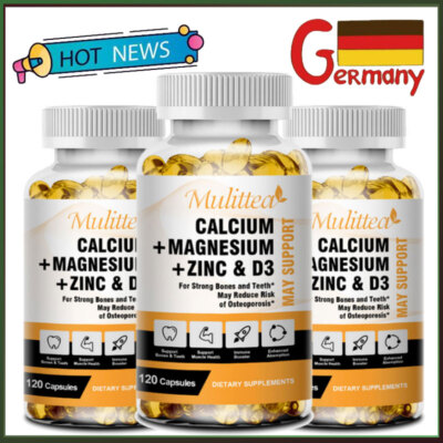 3 Flasche -Kalzium Magnesium Zink Tabletten - Vitamin D3  - Stoffwechsel - Vegan