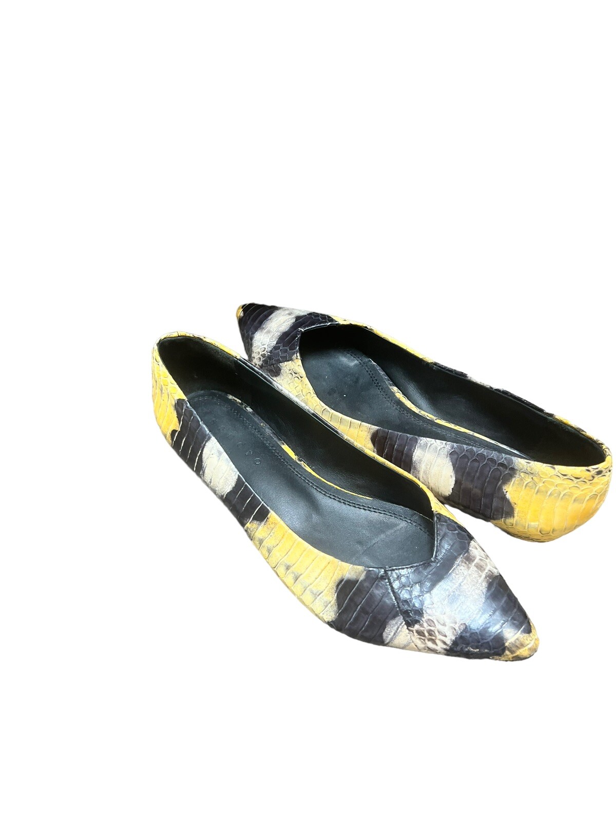Sandro Ambra Leather  Python Snakeskin Ballerina … - image 3