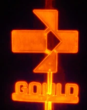 RARE AEROLUX ADVERTISING GLOWLAMP FOR "GOULD ELECTRONICS"  WORKING PERFECTLY!