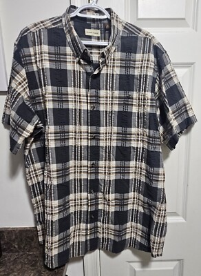Hobbs Creek Mens XL Short Sleeve Button Down Plaid Shirt