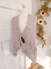 Stunning *crea Concept* Beige Kitted Waistcoat With Alpaca And Merino Wool Sz 40