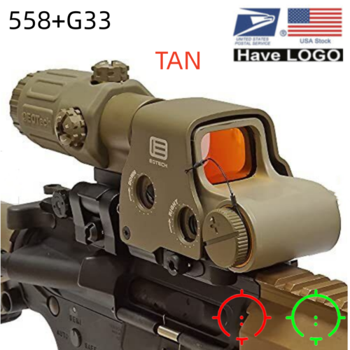 HHS G33 Magnifier Holographic With 558 Sight Red Green Dot Airsoft Hunting Scope