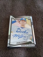 2022 Panini EEE Prime Numbers Marcus Johnson Miami Marlins Auto Card #112 55/66