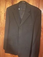 Vintage Giorgio Armani Black Single Breasted Wool Suit Italy Size 54 Euro