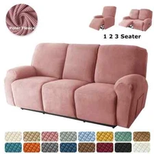 Polar Fleece Recliner Cover Elastic 1 2 3 Seater Soild Couch Cover Split Style