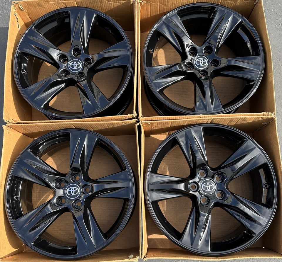 19" Toyota Highlander Factory Wheels Gloss Black OEM Rims Platinum ...
