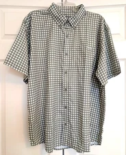 Huk Teaser Gingham Shirt Mens XL Short Sleeve Fishing Button Down +UPF