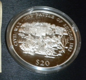 Liberia 2000 Large Silver Proof $20 The Battle of Shiloh