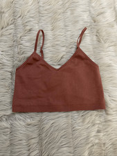 Abercrombie  Fitch Ribbed strappy racerback crop Top Large