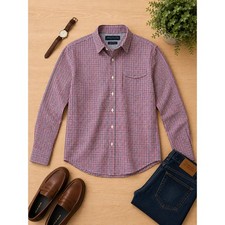 Tommy Hilfiger Regular Fit Gingham Dress Shirt 16.5 32-33 Button Up