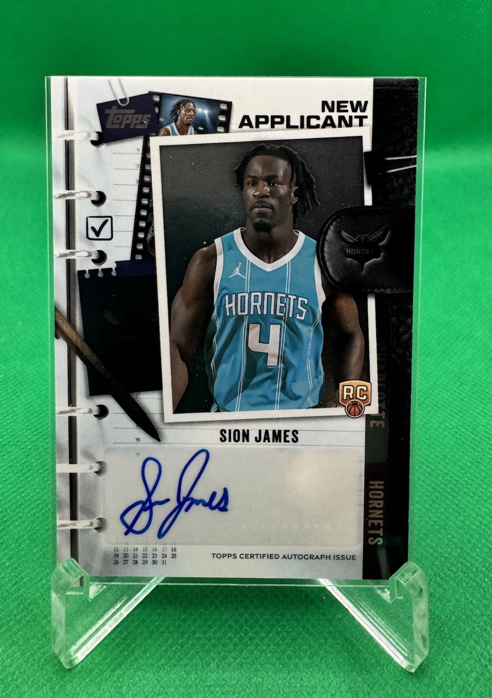 Sion James 2025-26 Topps Flagship NEW APPLICANT AUTO #NA-SJ Hornets
