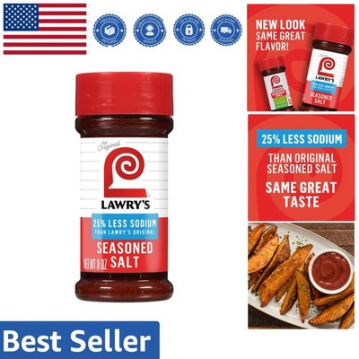 Lawry's 25% Less Sodium Seasoned Salt, All-Purpose Flavor Enhancer - 8 oz