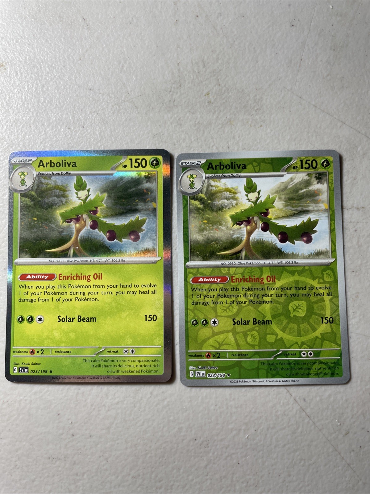Arboliva Pokemon Card 023/198 Holo & Reverse Holo