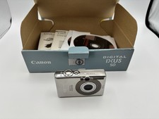 Canon IXUS 50 5.0MP Compact Digital Camera Silver Tested - No Charger